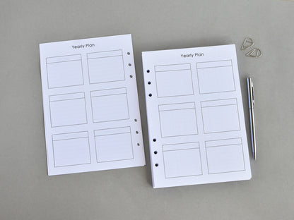 Planner Inserts Monthly Weekly - Ring Binder Refill (A5 Size) / A5-09