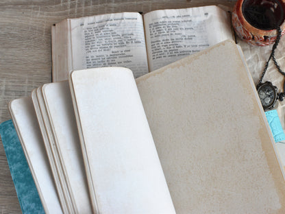 Vintage Notebook Fabric Cover - Old Paper Book (B6, A6 size)