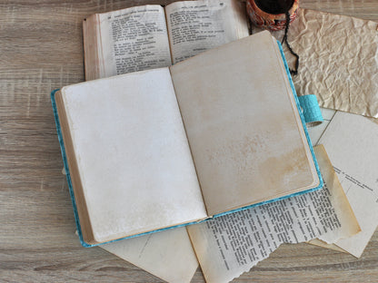 Vintage Notebook Fabric Cover - Old Paper Book (B6, A6 size)