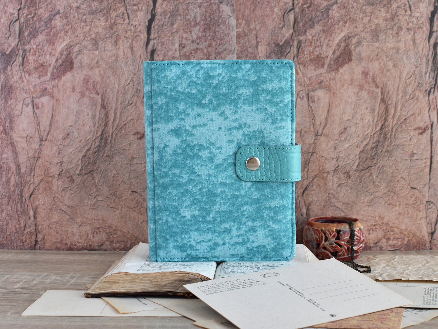 Vintage Notebook Fabric Cover - Old Paper Book (B6, A6 size)