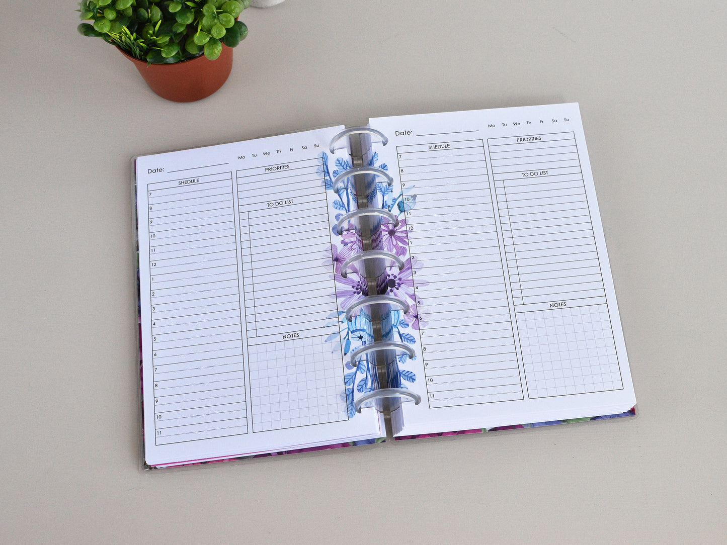 Discbound Daily Agenda - Disc Planner Notebook (HP Mini Size)