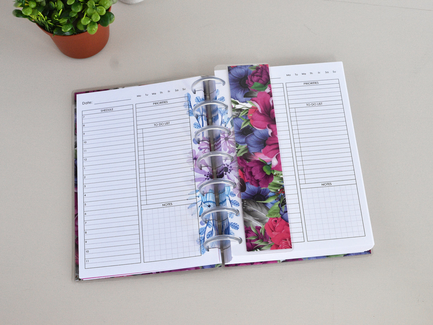 Discbound Daily Agenda - Disc Planner Notebook (HP Mini Size)