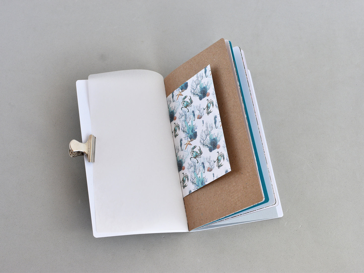 Travel Journal Insert - Mixed Paper (Personal Size) / Sea