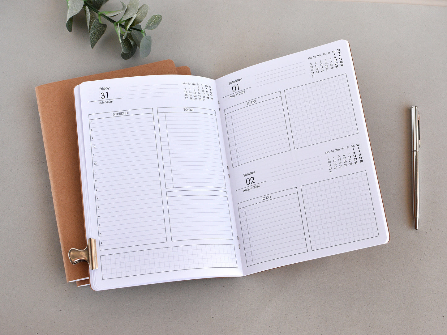Travelers Notebook Daily Planner Inserts (A5 Size) / TN-A5-31