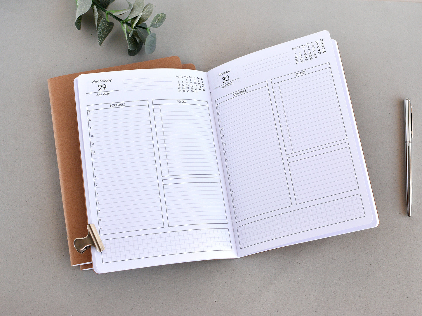 Travelers Notebook Daily Planner Inserts (A5 Size) / TN-A5-31
