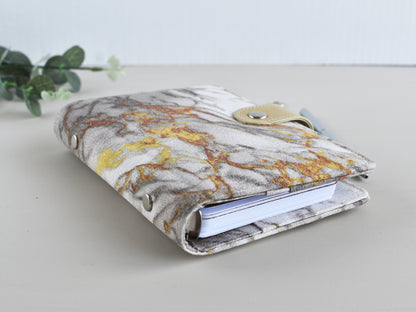 Ring Planner Notebook With Inserts - Fabric Marble Cover (Personal Size)