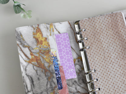 Ring Planner Notebook With Inserts - Fabric Marble Cover (Personal Size)