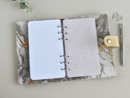 Ring Planner Notebook With Inserts - Fabric Marble Cover (Personal Size)