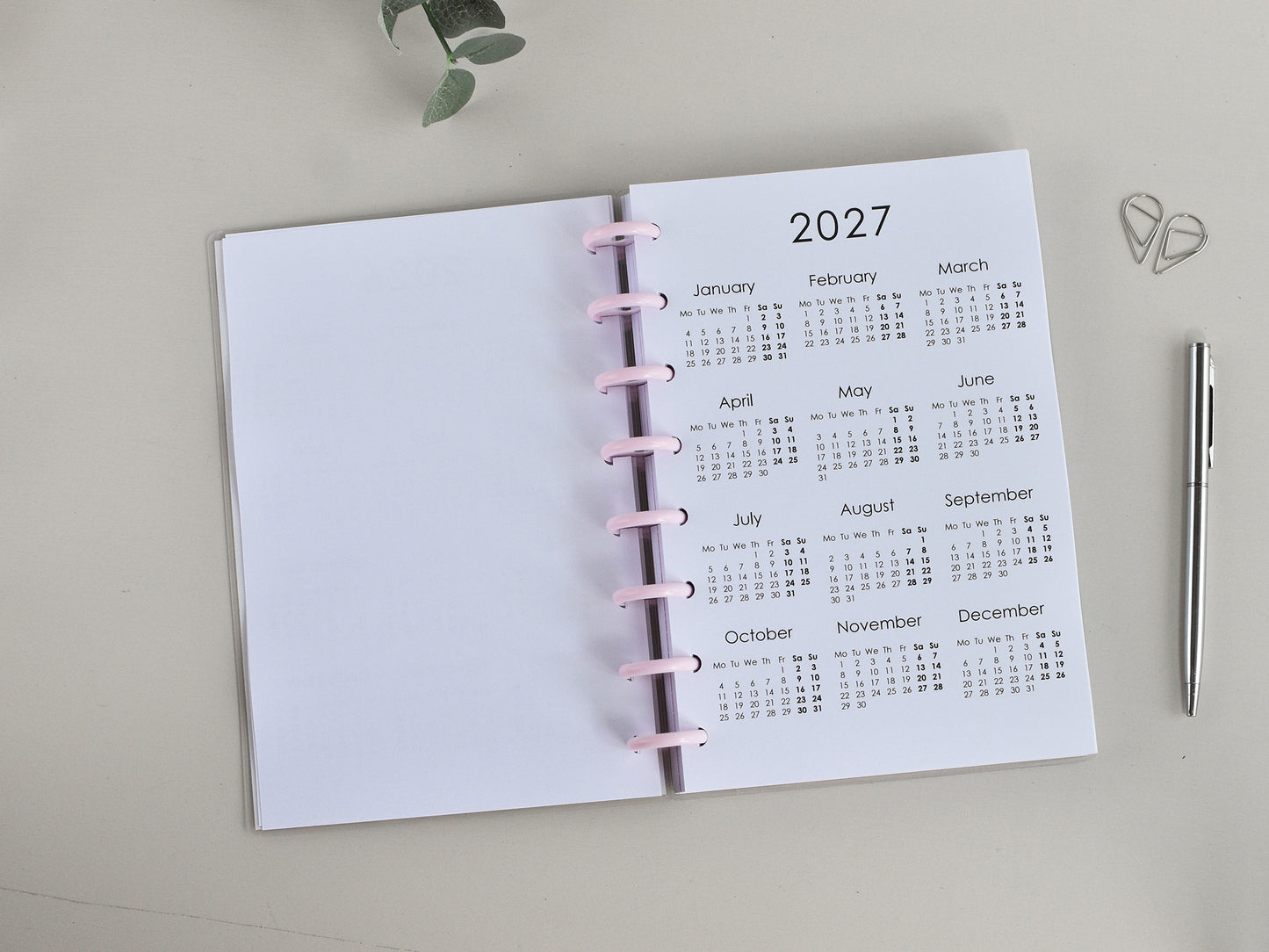 Discbound  Planner Notebook - Agenda Monthly Weekly (A5)