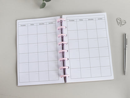 Discbound  Planner Notebook - Agenda Monthly Weekly (A5)