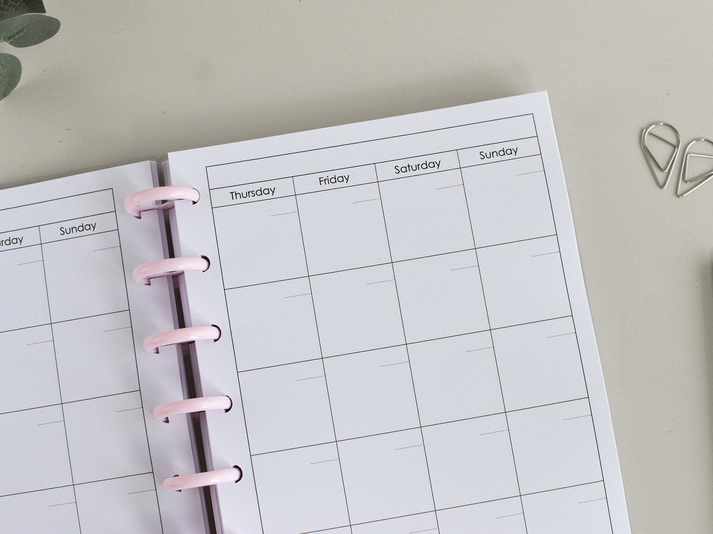 Discbound  Planner Notebook - Agenda Monthly Weekly (A5)