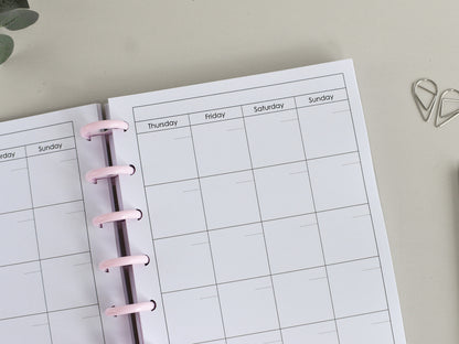 Discbound  Planner Notebook - Agenda Monthly Weekly (A5)