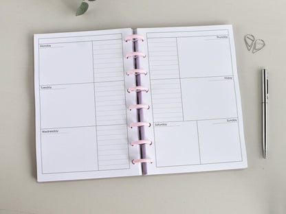 Discbound  Planner Notebook - Monthly Weekly (A5)