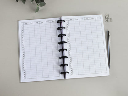 Discbound  Planner Notebook - Agenda Monthly Weekly (A5)