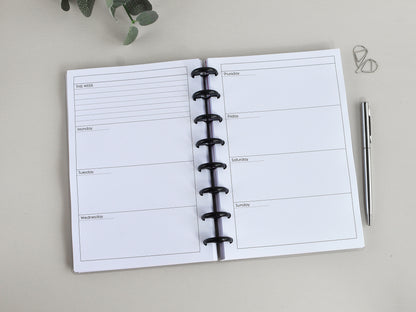 Discbound  Planner Notebook - Agenda Monthly Weekly (A5)
