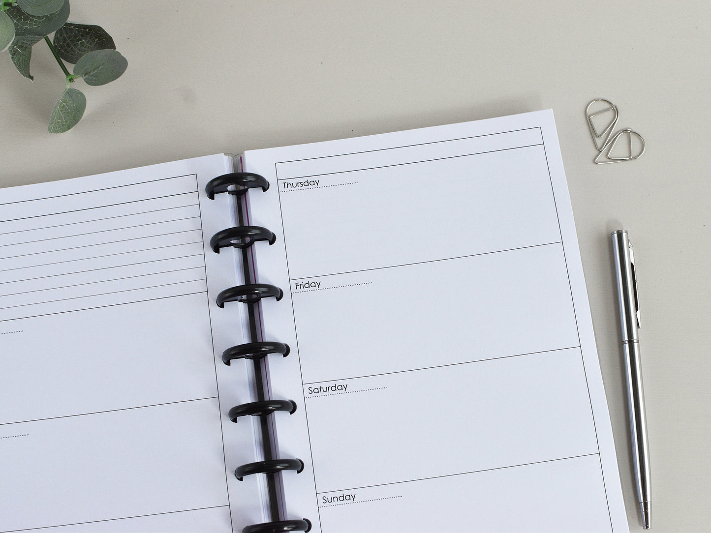 Discbound  Planner Notebook - Agenda Monthly Weekly (A5)