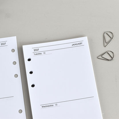 Weekly Planner Inserts - Ring Binder Filofax Refill (Personal Size) / P-10w