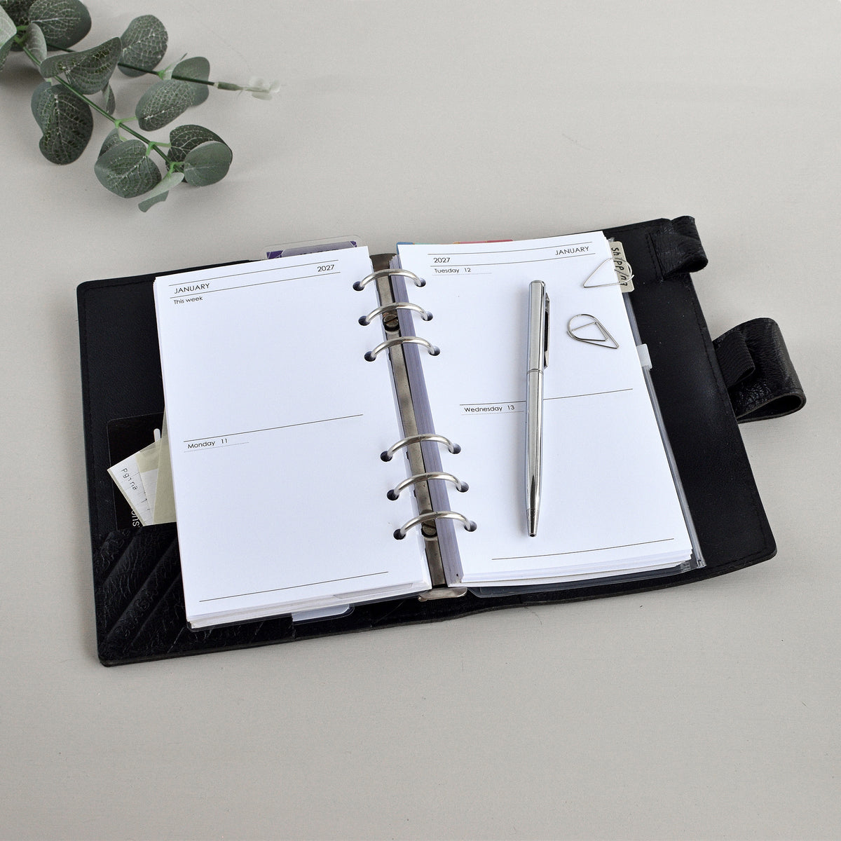 Weekly Planner Inserts - Ring Binder Filofax Refill (Personal Size) / P-10w
