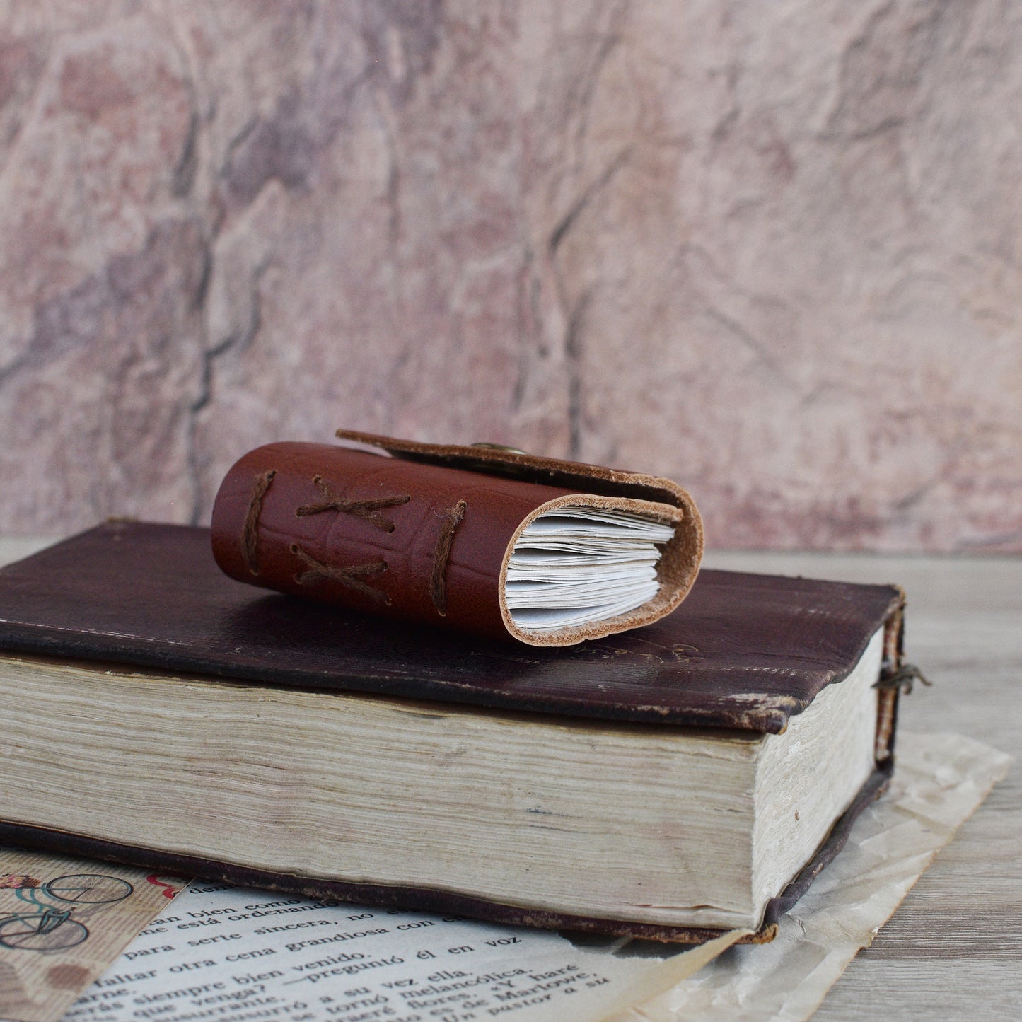 Small Leather Journal Softbook - Tiny notebook, Brown