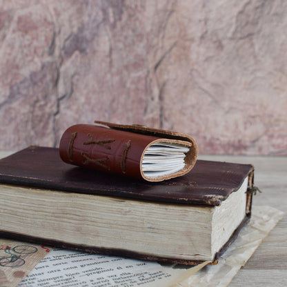 Small Leather Journal Softbook - Tiny notebook, Brown