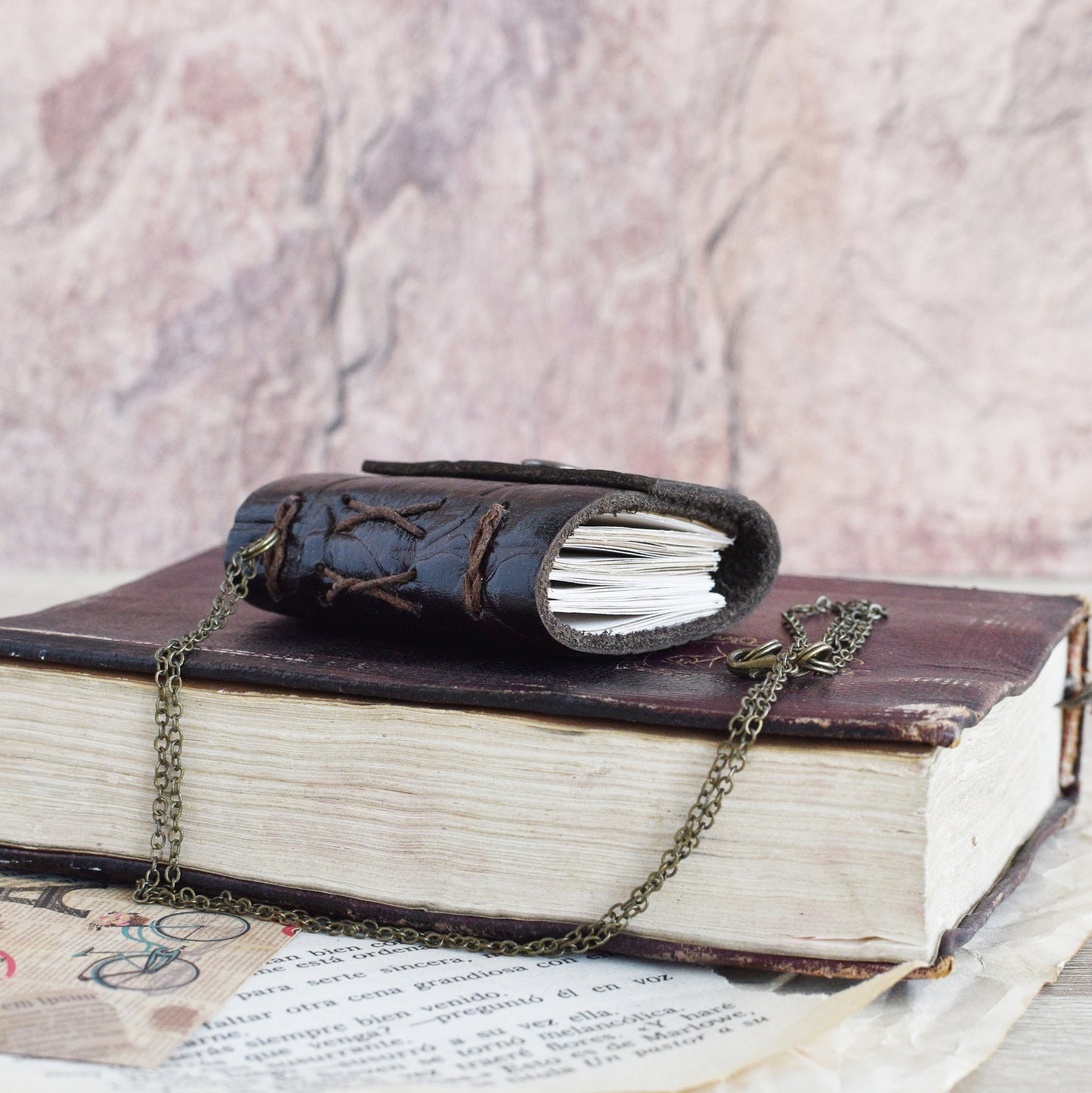 Small Leather Journal Softbook - Tiny notebook, Dark Brown