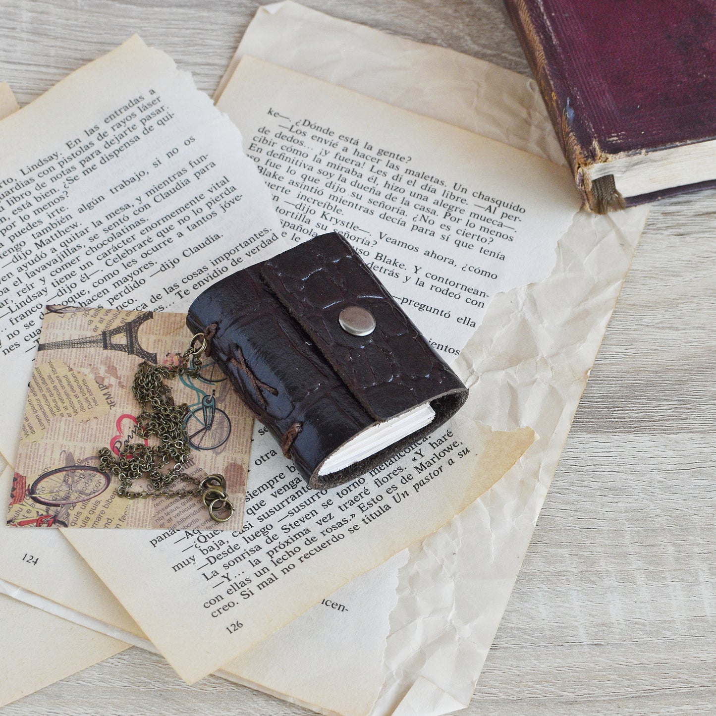 Small Leather Journal Softbook - Tiny notebook, Dark Brown