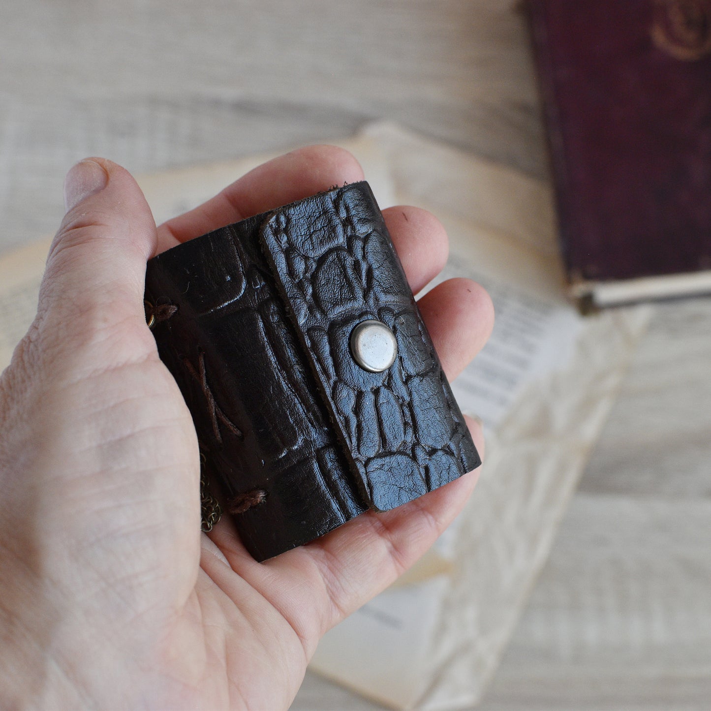 Small Leather Journal Softbook - Tiny notebook, Dark Brown