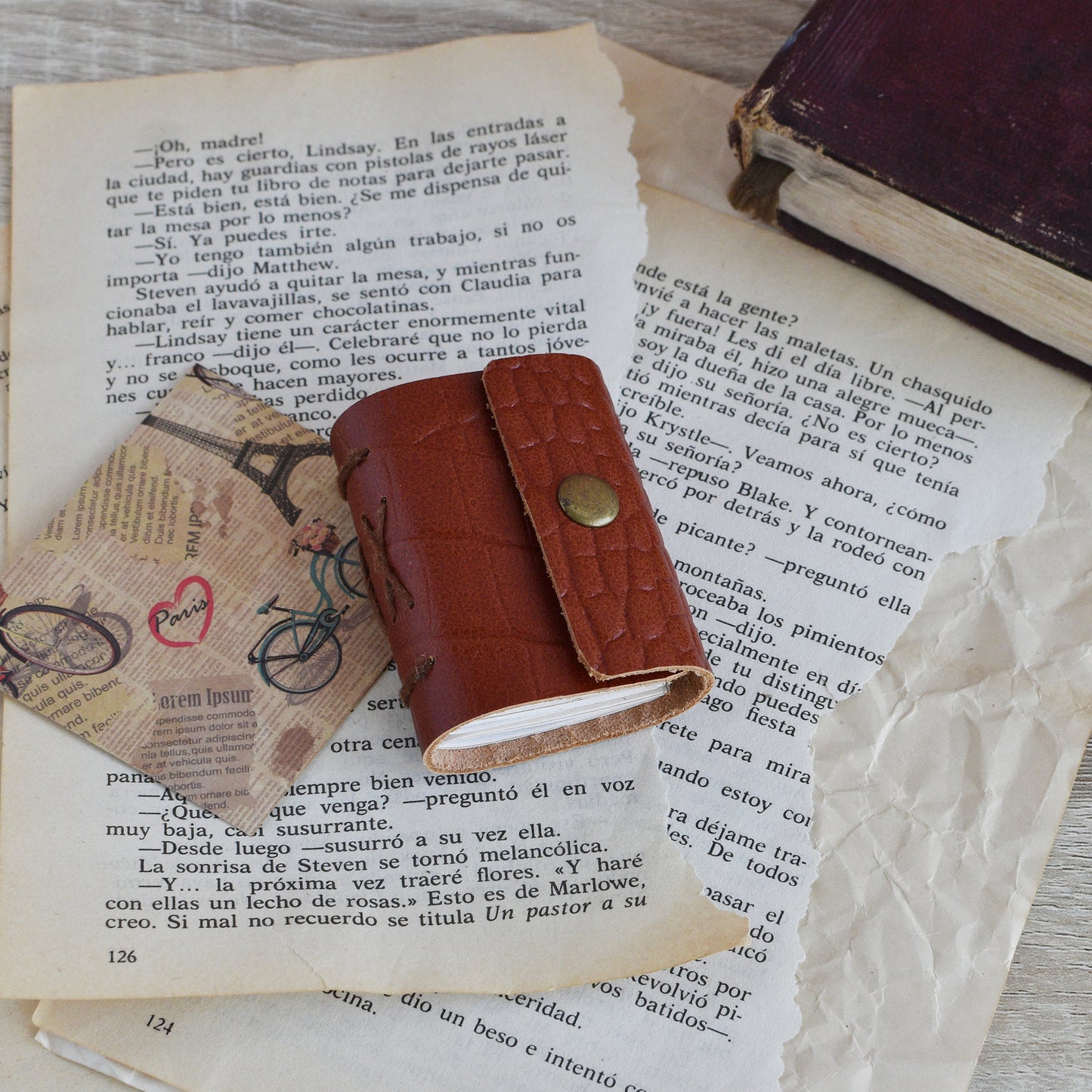 Small Leather Journal Softbook - Tiny notebook, Brown