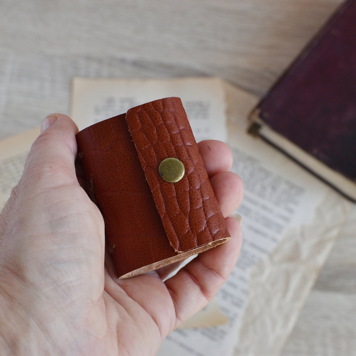 Small Leather Journal Softbook - Tiny notebook, Brown
