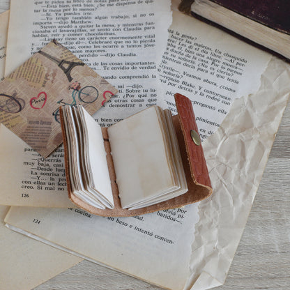 Small Leather Journal Softbook - Tiny notebook, Brown