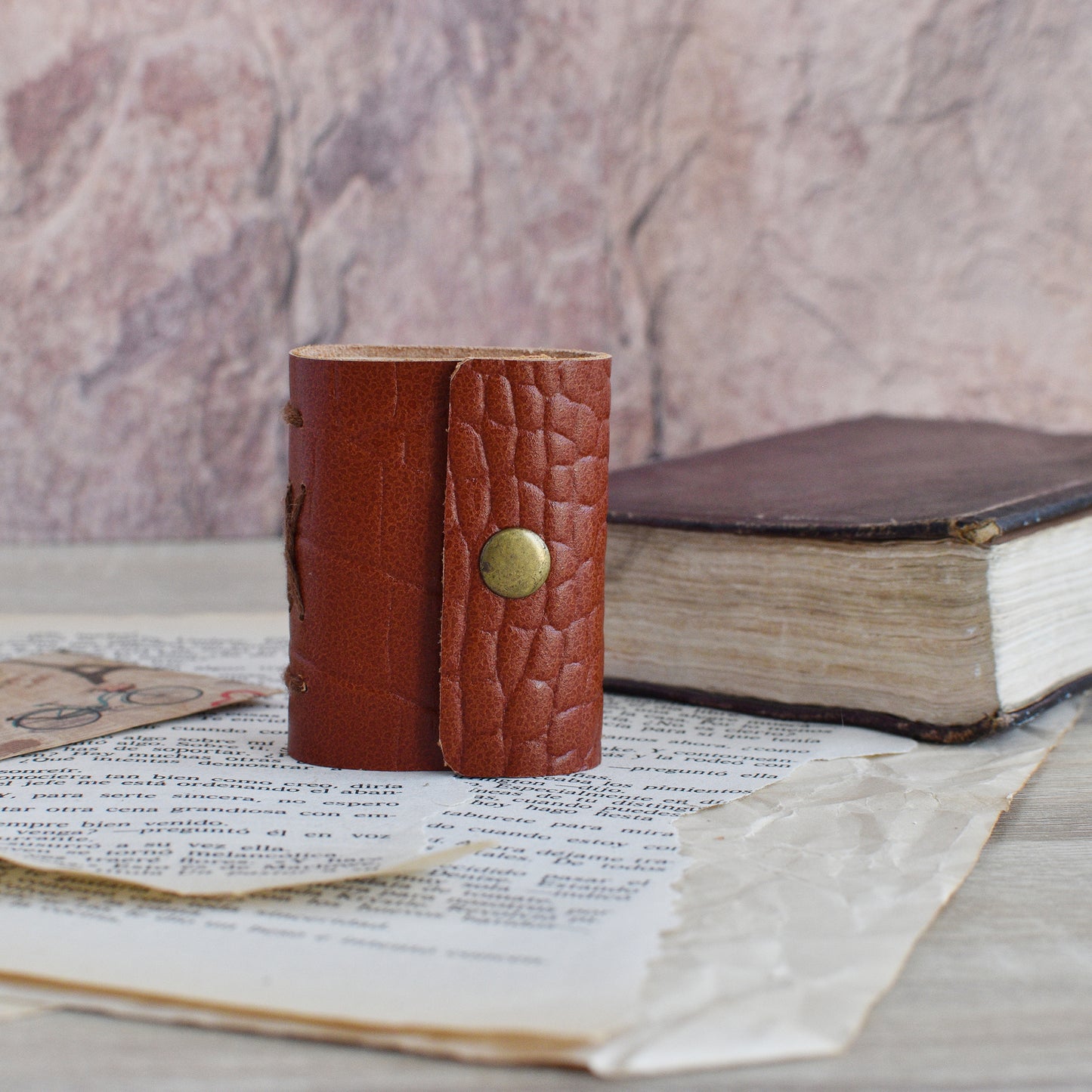 Small Leather Journal Softbook - Tiny notebook, Brown