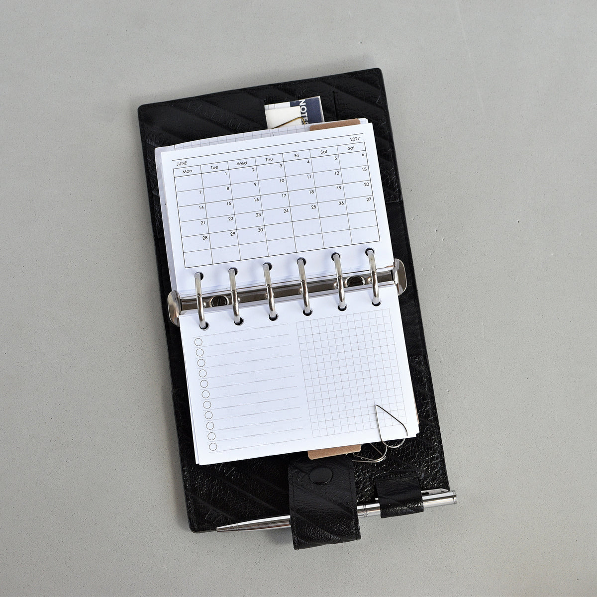 Monthly Planner Inserts - Ring Binder Horizontal Refill (Pocket Size) / Pc-04m