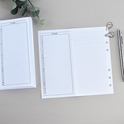 Monthly Fold Out Inserts for Ring Planner (Personal Size) / P20