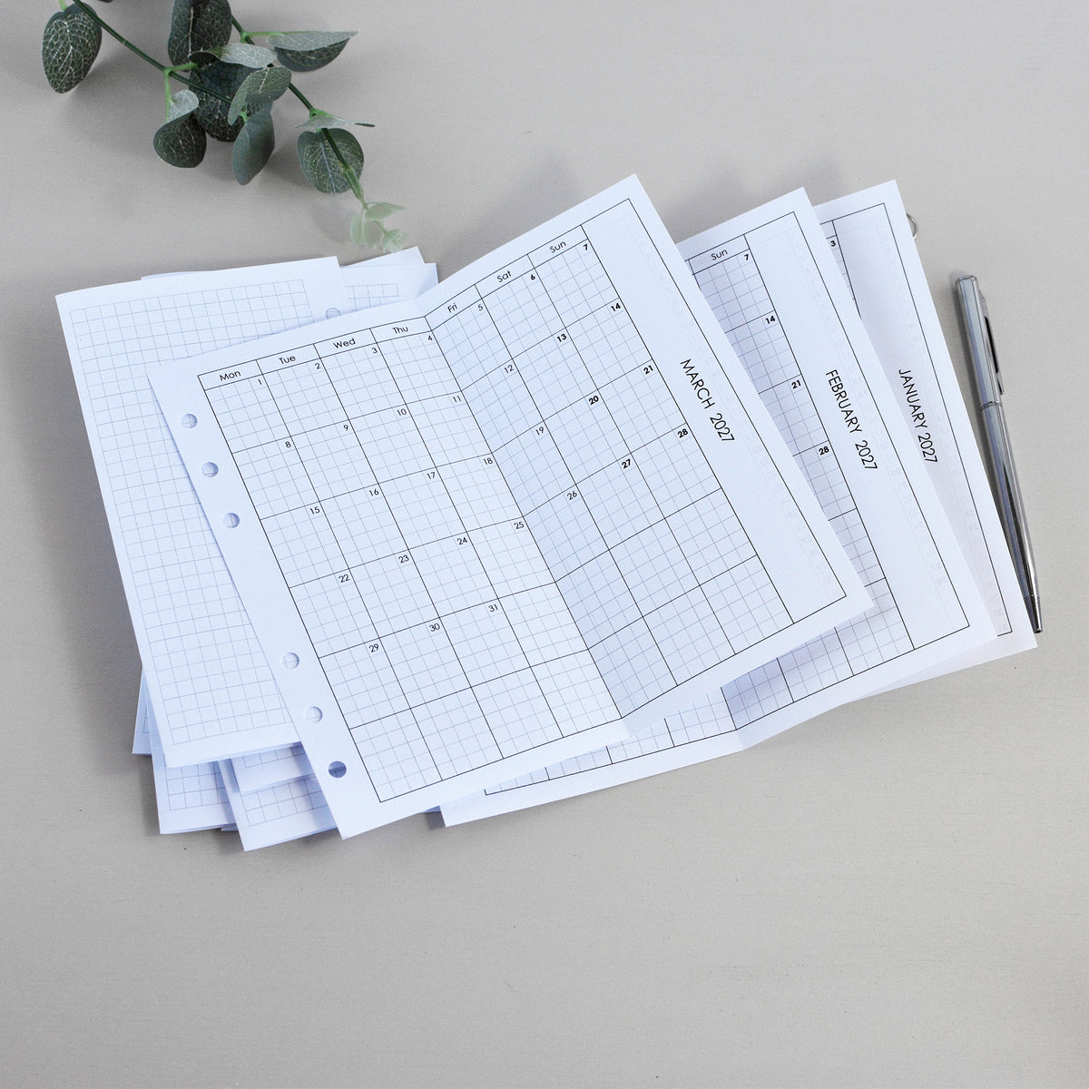 Monthly Fold Out Inserts for Ring Planner (Personal Size) / P20