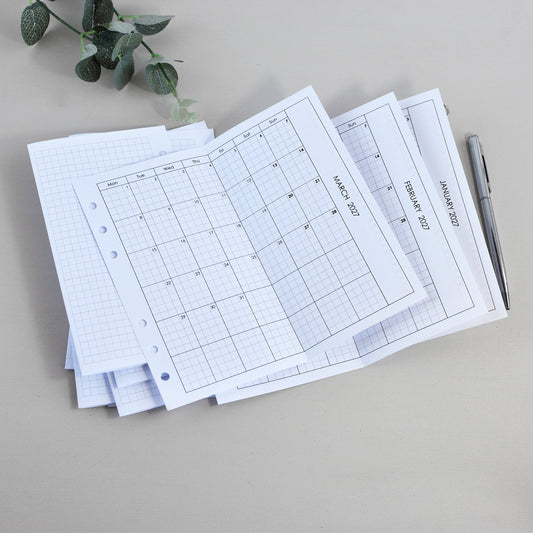 Monthly Fold Out Inserts for Ring Planner (Personal Size) / P20