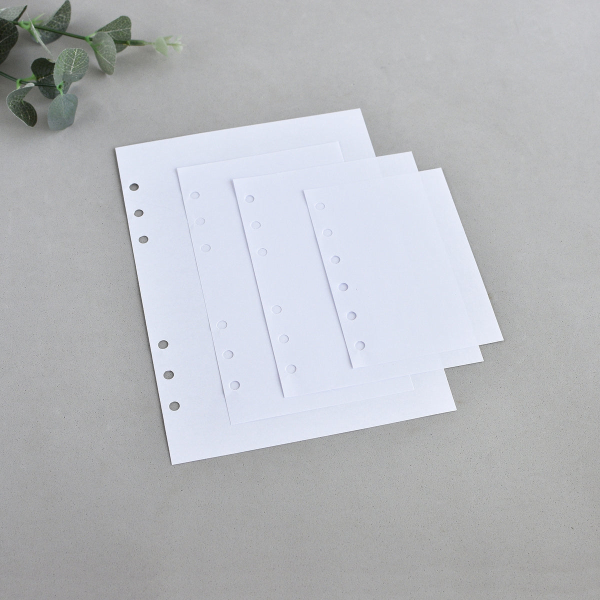 Blank Paper Inserts - Ring Binder Refill (A5, true A6, Personal, Pocket Size) / B-100