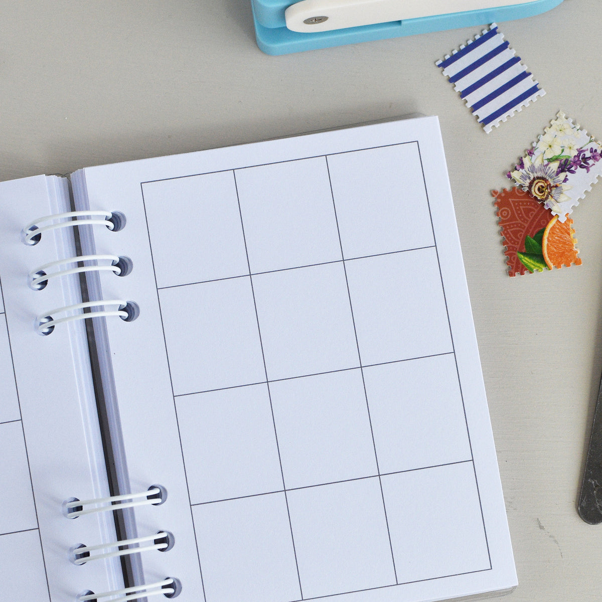 Stamp Punch Notebook - "A scrap a day" Junk Journal for Cut-Outs