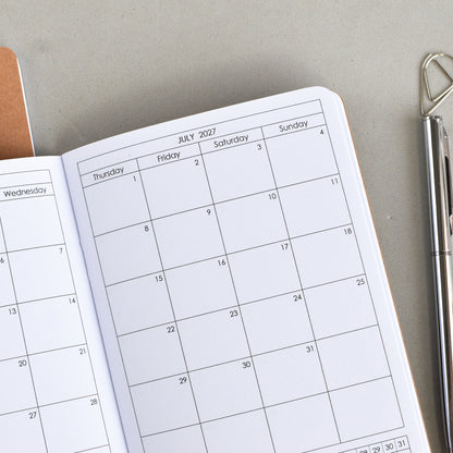 Traveler's Notebook Inserts Monthly and Weekly (A6 Size) / TN-A6-01
