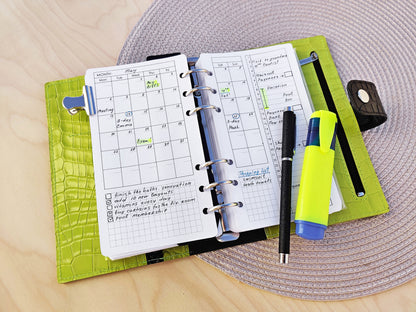Printable Monthly Pages (Personal size) - Digital Inserts R-102