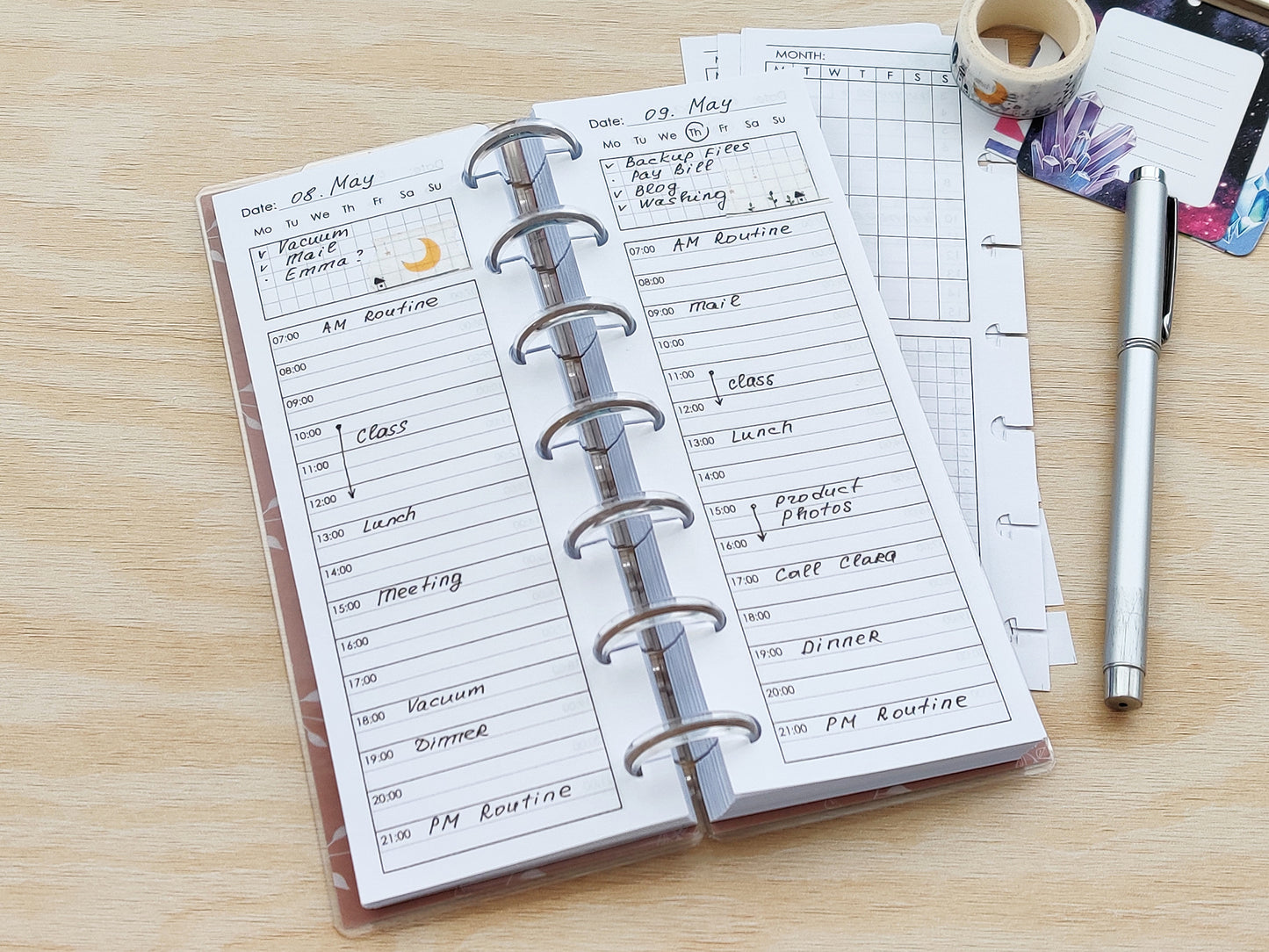 Discbound Planner Notebook - Daily Calendar (HP Skinny Mini Size)