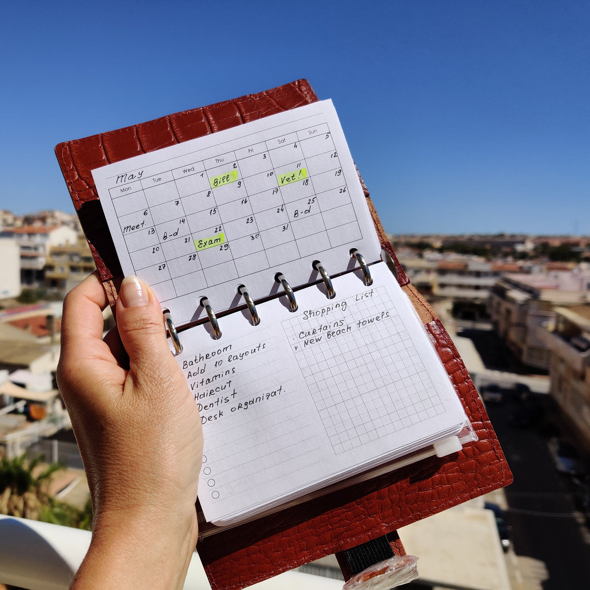 Monthly Planner Inserts - Ring Binder Horizontal Refill (Pocket Size) / Pc-04m