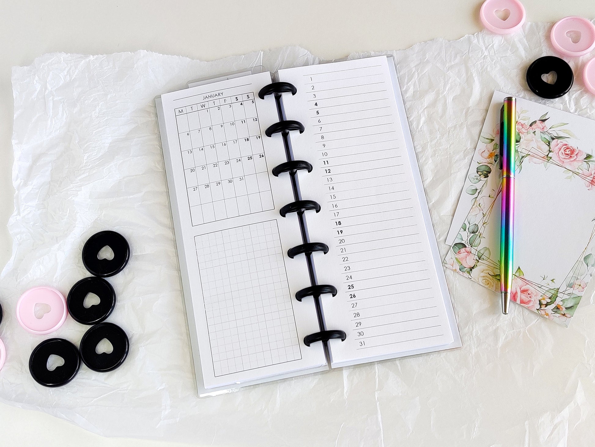 HP skinny mini agenda dated Monthly