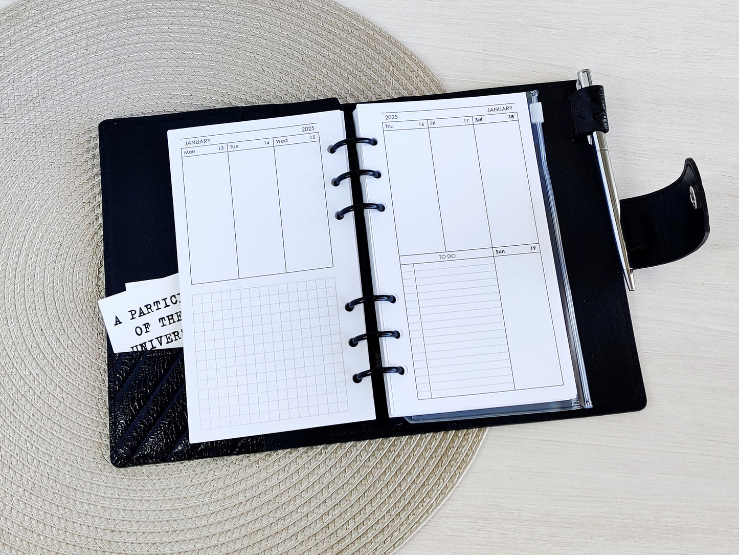 Monthly, Weekly Planner Inserts - Ring Binder Refill Bundle (Personal Size)