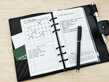 Printable Monthly Pages (Personal size) - Digital Inserts R-101