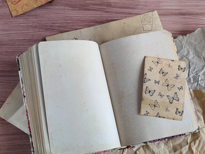 Vintage-styled notebook - Fabric covered journal (B6, A6 size)