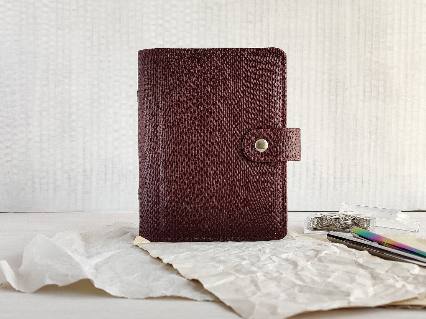 Vegan leather pocket planner cover