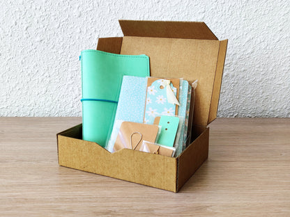 Travel Journal Notebook With Inserts, Mint Color (Passport Size)