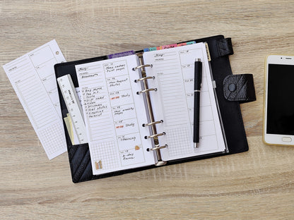 Printable Weekly Pages Monday or Sunday Start (Personal size) - Digital Inserts R-412