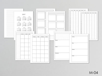 Disc Planner Inserts Bundle - Monthly And Weekly Refill (HP Mini Size) / M-04