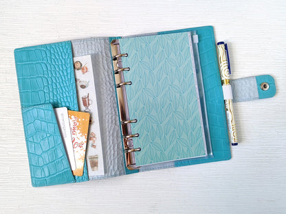 Leather Ring Planner - 6-ring Binder With Inserts (Personal size)